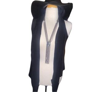 Black Sleeveless Cardigan- Vest- Sweater